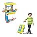 Toy Chef 2-in-1 Travel Suitcase Kitchen Set for Children | Includes Toy Pots, Pans, Dishes, Utensils & Foods ABS Plastic Pretend Play Kit for Boys & Girls (Blue/Yellow)