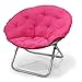 Urban Lifestyle Microsuede Saucer Chair for Adults,Pink, Cozy Folding Accent Chair for Bedroom, Dorm, or Lounge