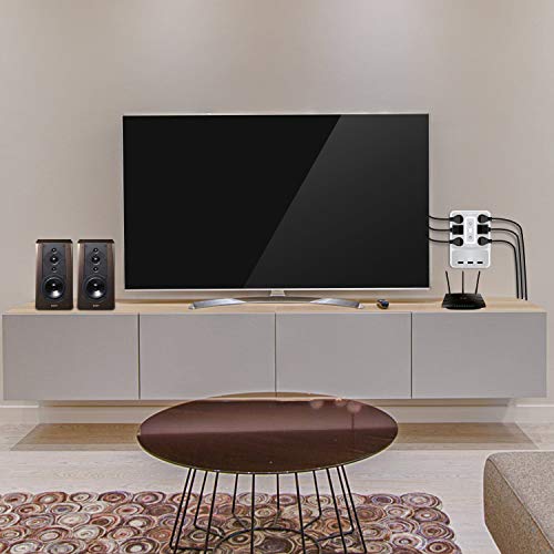 USB Wall Outlet Adapter 1700 Joules Surge Protector with 6-Outlet Extender,3 Fast USB Charging Ports(3.2A Total) & Smart Night Light,Multi-Function Power Strip for Home Kitchen Bathroom