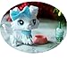 lpsloverqa Custom Made OOAK LPS Collie Paw Up Pure White Blue Heart Eyes with Accessories Lot Cartoon Dog Figures Collection Boys Girls Kids Gift Set