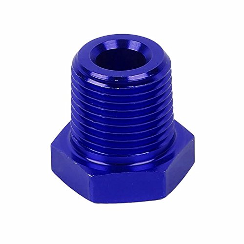 Blue Aluminum Anodize Finish 3/8" Male to 1/8" Female NPT Bushing Reducer Pipe Fuel Fitting Adapter - Thumbnail 2