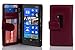 Cadorabo Case works with Nokia Lumia 920 in PASTEL PURPLE (Design BOOK STRUCTURE) – with 2 Card Slots – Wallet Case Etui Cover Pouch PU Leather Flip