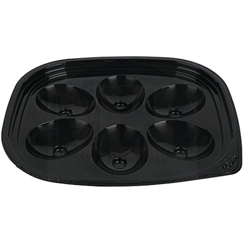 Plastic Disposable Deviled Egg Trays With Lids Black/Clear Set Of 12