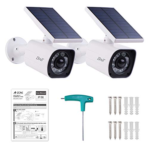 Solar Motion Sensor Lightï¼ŒBNT Flood Light Security Super Bright LED Outdoor Light with 800Lm Waterproof Solar Power Charging Motion Sensor Lights Adjustable Head for Garage Yard, Wall Porch,Pack of 2