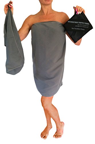 Micro-Miracle XL (30-Inch-by-60-Inch) Soft Microfiber Travel Towel with Hand Towel and Nylon Mesh Carry Bag, Charcoal