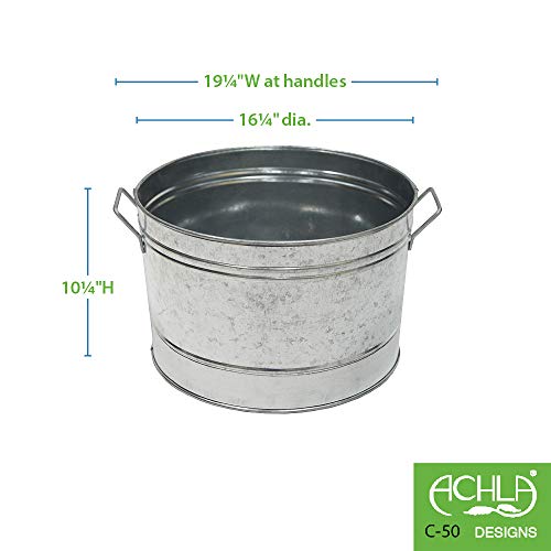 Achla Designs C-50 Round Galvanized Steel tub, Standard