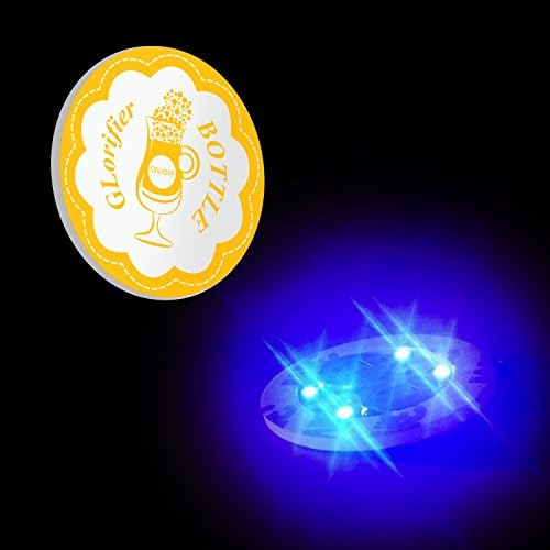 5-Pack Bottle Glorifier LED Light Coaster Led Grow Coaster for Wine Bottle -Blue