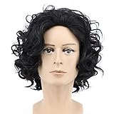 Yuehong Short Curly Natural Black Color Anime Men Cosplay Wig Synthetic Halloween Costume Hair Wigs