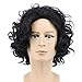 Yuehong Short Curly Natural Black Color Anime Men Cosplay Wig Synthetic Halloween Costume Hair Wigs