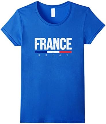Womens Brest France T-shirt French Flag Colors Tee Souvenir Large Royal Blue