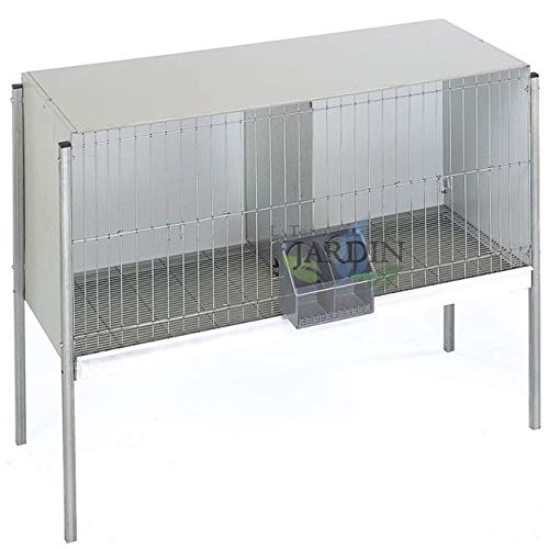 Suinga Taubenkäfig mit 2 Fächern, 104 x 45 x 76 cm, Blech GALVANISIERT, Rückenlehne, Seiten und Trennwände, inkl. FüÃe