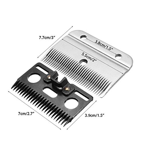 TAKEKIT Horse Clippers Replacement Blades, Detachable Universal Blades for Professional Horse Grooming Clippers, Top and Bottom, Stainless Steel, 35-Teeth