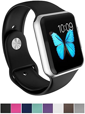 Apple Watch Band - e6Hope Soft Silicone Replacement iWatch Strap for Apple Watch Series 1,Series 2,Series 3 (black, 42mm - M/L)