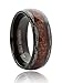 Just Lsy 8MM Tungsten Carbide Rings for Men & Women Koa Wood Inlay Dome Edge Wedding Band Comfort Fit