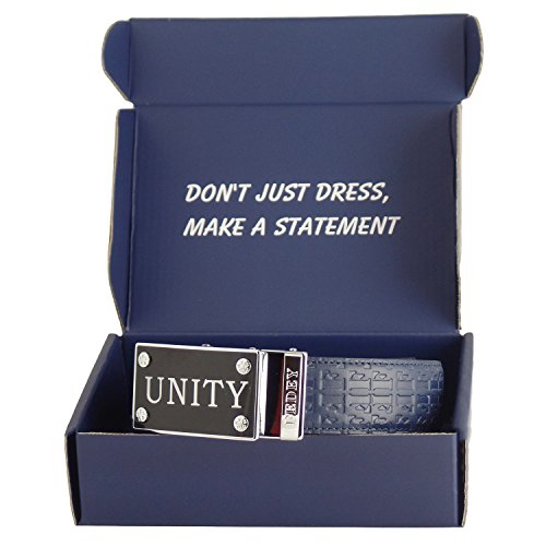 FEDEY Signature Mens Ratchet Belt, Leather UNITY Statement Belt Automatic