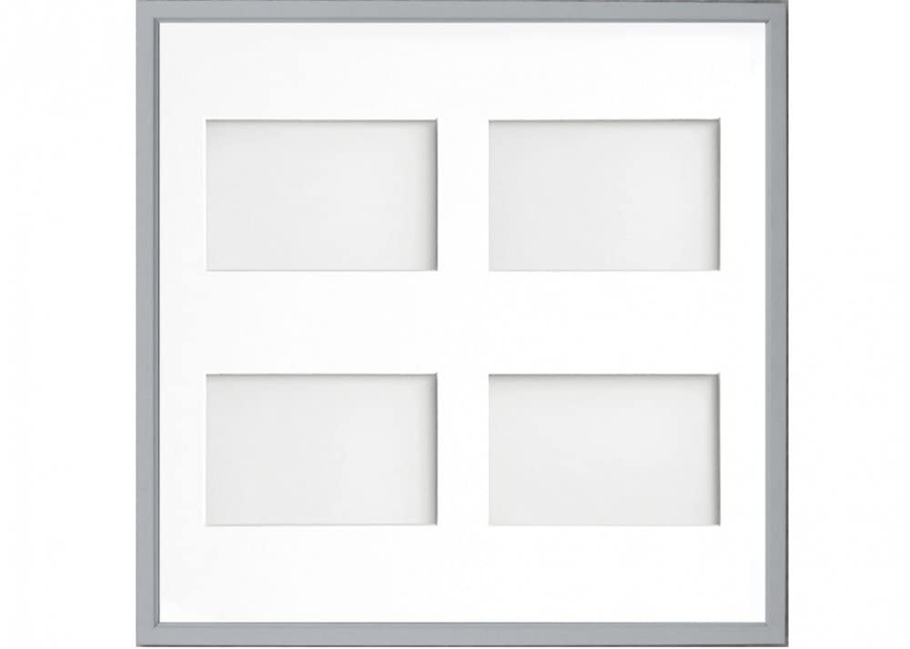 Frame Company Drayton Multi Aperture Photo Frame, Grey, 40x40cm for 6x4 inch (x4)