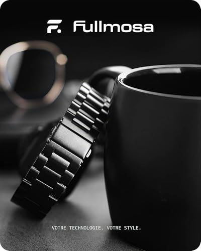 Fullmosa Compatible with Apple Watch Band 44mm 45mm 42mm, Stainless Steel iWatch Band for Apple Watch Se1/2/3 Series 9/8/7/6/5/4/3/2/1(Black, 42mm/44mm/45mm)