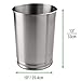 mDesign Metal Wastebasket Trash Can for Bathroom, Office, Kitchen - Tall, Brushed Stainless Steel
