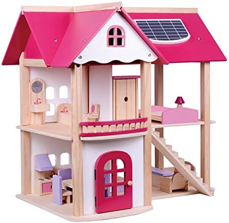 WDXIN Children's Doll House Fun Toy Set Two-story wooden doll house Toy house Play house children's toy house Fun house Doll room.