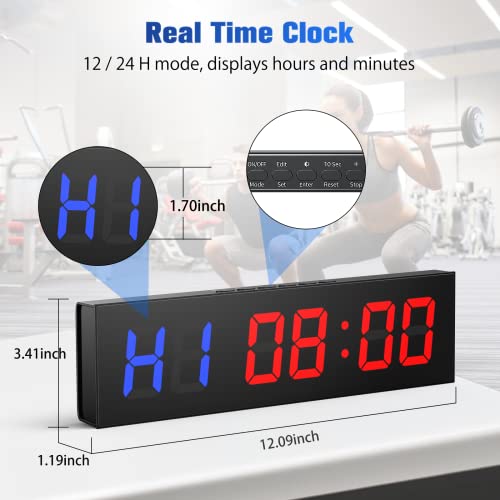Seesii Gym Timer with Remote, 1.8" Programmable Crossfit Gym clock