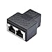 RJ45 Ethernet Splitter Adapter, RJ45 1 Female to 2 Female Port LAN Ethernet Network Coupler Adapter Cable, Suitable Cat5e, Cat6, Cat7 Cable