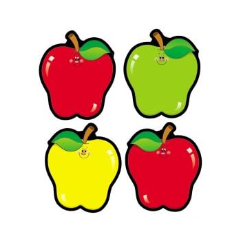 Carson Dellosa - Apples Colorful Cut-Outs, Fall Classroom Décor, 36 Pieces, Assorted Designs