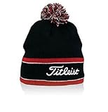 New 2013 Men's Titleist Winter Hat Pom Pom Toboggan/Beanie, COLOR: BLACK with RED
