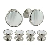 David Donahue Men's Stud Set White Brass with White