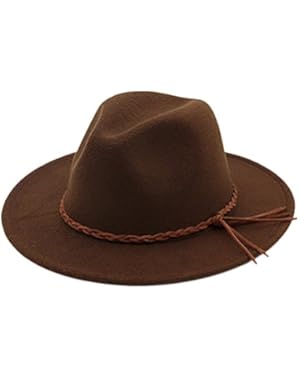 Retro Womens Plain Felt Trilby Bowler Hat Solid Color Wide Brim Jazz Cap