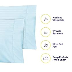 Dobby Stripe Queen Sheets - 6 Piece 1500 Supreme