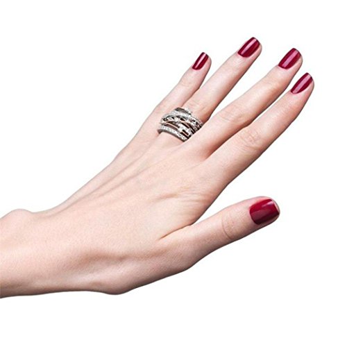 Ring Sterling Silver,Womens Chic Moon White Opal-Solid Rose Gold White -Zirconia Ring Set Rongs thumb Jewelry Under 50 Eings Wedding Ring Engagement Rings Belly Button (RG7)