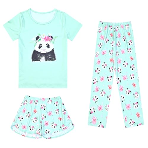 Mirawise Girls 3pc Cotton Panda Pajama Set