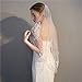 RULTA 1 Tier Lace Appliques Bridal Veil Crystal Beaded Tulle Wedding Veils with Comb (white)
