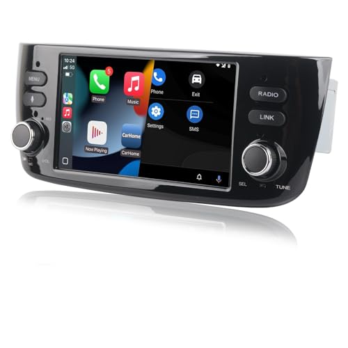 Car Radio with Wireles CarPlay & Android Car Radio for Fiat Linea Punto Evo 2012-2017 and Linea 2012-2015 with Stereo Touchscreen IPS/Bluetooth/FM/AM/USB