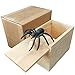 Handcrafted Solid Wood Spider In Box Prank,Rubber Spider Prank Box,Fun Practical Surprise Joke Boxes,Hilarious Halloween spider money surprise box Gift Box Surprise Toy and Gag Gift Practical Joke