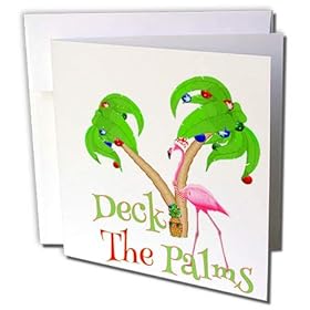 3dRose Deck the Palms with these funny beach Christmas trees and... - Greeting Cards (gc_300918_2) 41FLVYP gOL
