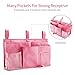Bseash Bunk Bed Organizer, Bedside Caddy Hanging Bed Organizer Storage Bag 8 Pockets, for College Dorm Rooms Bed, Hospital Bed, Baby Bed Rails, 600D Oxford Cloth (Pink)