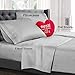 Nestl Queen Sheet Set - 4 Piece Bed Sheets for Queen Size Bed, Deep Pocket, Hotel Luxury, Extra Soft, Breathable and Cooling, Light Grey Queen Size Sheets