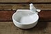 Creative Co-op Round, White Ceramic Bowl w/Bird, 4.25 x 4.25 x 2.75