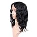 WIGNEE Lace Front Natural Wave Wigs Middle Part Brazilian Human Hair Wave Wigs Natural Black Color (12 Inch)