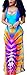 ETCYY Women's Sexy Print Maxi Dress for Evening Party Summer Straps Sundress, Size L,Blue,Large