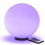ENHANCE LED Globe Night Light Ambient Color Changing Premium Glass Mood Lamp with Remote Control - 7.9 inch 4 Lighting Modes & Battery or AC Adapter Power - Perfect for Children & Adults