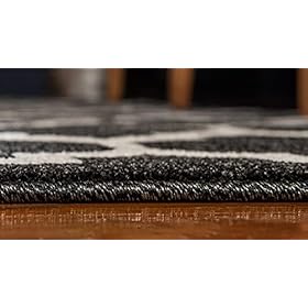 Unique Loom Trellis Collection Modern Morroccan Inspired with Lattice Design Area Rug, Rectangular 3' 3" x 5' 3", Black/Beige 41FLc7Ua2ES