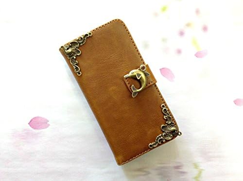Dolphin leather wallet handmade phone case cover for iPhone X iPhone 8 Plus SE 5 5s 6 6s 7 Plus Samsung Galaxy S8 S9 Plus S7 Edge S6 Edge S5 Note 8 Note 5 Note 4 Huawei P20 Pro MN0254