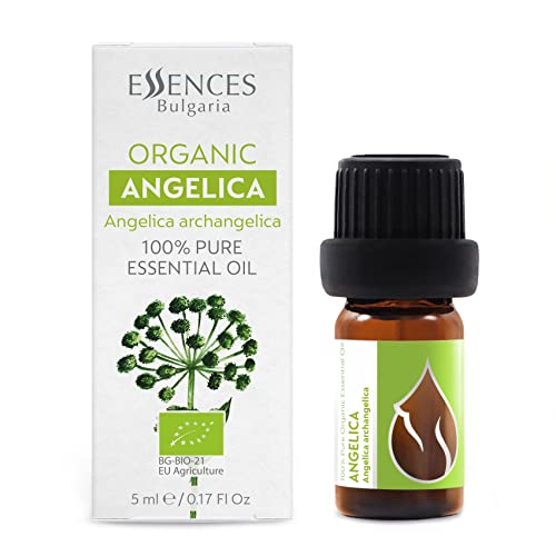 Essences Bulgaria Organic Angelica Essential Oil 5ml | Angelica archangelica | 100% Pure and Natural | Undiluted | Therapeutic Grade | Family Owned Farm | Steam-Distilled | Non-GMO | Vegan