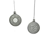 Ceiling Fan Pull Chain Set - Includes 1 Light and 1 Fan, 3 cm Coin Set - Each Include Ceiling Fan Connectors and 12 Inch Chains