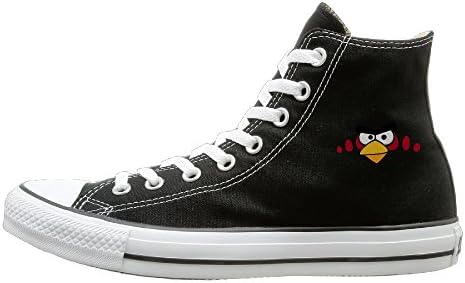 Laotan Unisex Cartoon Red Birds Big Eyes High Top Sneakers Canvas Shoes Cool Sport Shoes Trucker 39 Black