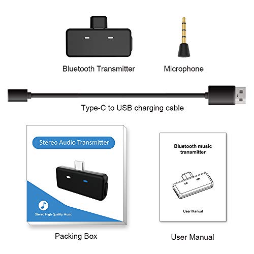 Nintendo Bluetooth Transmitter Audio Adapter for Nintendo Switch, AirPods PS4 Bose Sony, Bluetooth Headphones,TV,Notebook,Computer(Black)
