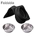 MiNiPet Dog Bowl Stainless Steel Removable Pet Bowls Water Food Feeder With Non Spill and Skid Resistant Silicone Mat Set of 2 Puppy Cats Travel Bowl