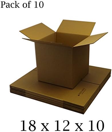 25 x Single Wall Cardboard Boxes Postal, Mailing Storage Strong Containers Flat Packed Corrugated Cartons House Moving / Removals – 18 x 12 x 10 Inches (457 x 305 x 254mm)